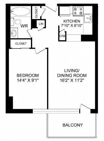 Floor plan layout diagram for Jr 1B